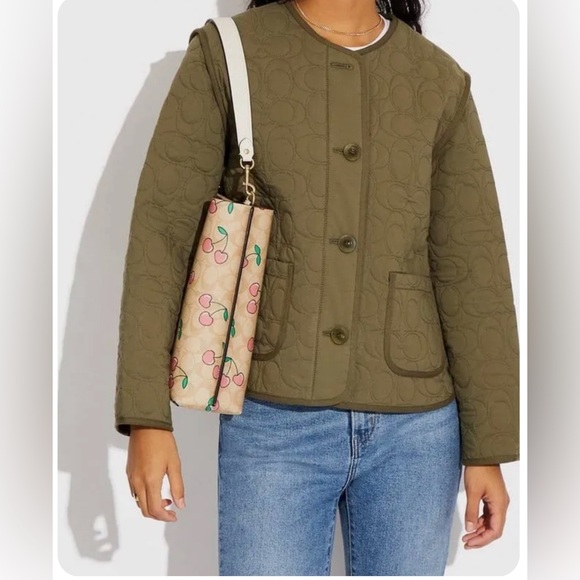 Coach Cherry Signature Bucket - Picture 8 of 14